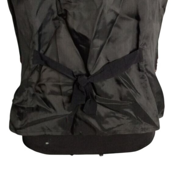 Vintage 90s Carole Little Size M PM Petite Vest Black Beaded Floral Embellished - Picture 10 of 14